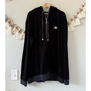 Coogie Black Velour Zip Up Jacket Tracksuit Sporty 3D Knit Multicolor Casual 3XL